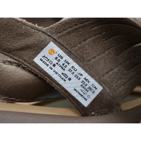 Timberland Sandals Womens 6.5 Brown Leather Strappy Slingback Open Toe Flat Heel - Picture 10 of 11